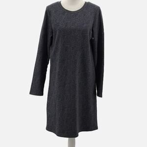 Boden 100% Cotton Long Sleeve Zebra Print Sweatshirt Dress Blue on Gray - 6R